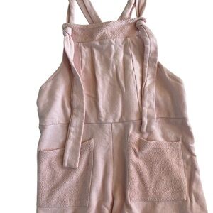 Bucket List Pink Terry Cloth Short Jumper Overall